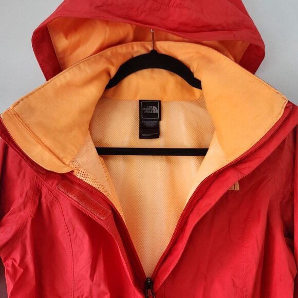 The North Face Hyvent Hooded Windbreaker Jacket Coral Orange Packable Hood XS - Picture 9 of 16